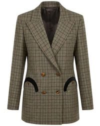 Blazé Milano - Check-Pattern Double-Breasted Blazer - Lyst