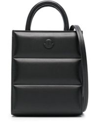 Moncler - Mini Doudoune Leather Tote Bag - Women's - Calf Leather/polyester - Lyst