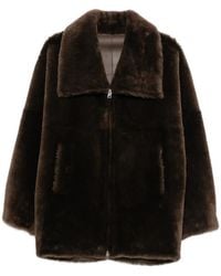 Blancha - Wide-Collar Shearling Jacket - Lyst