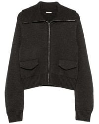 LAMRONS - Flap-Pocket Zip-Up Cardigan - Lyst