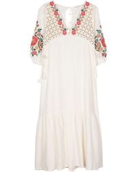 Louise Misha - Bali Floral-Embroidered Midi Dress - Lyst