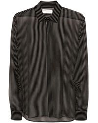 Saint Laurent - Pinstripe Silk Shirt - Lyst
