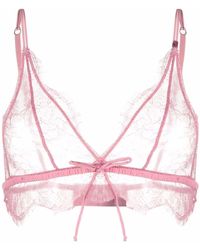 Love Stories Lace-panelled Triangle Bra - Pink