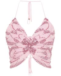 Blumarine - Sequin-Embellished Butterfly Top - Lyst