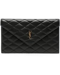 Saint Laurent - Quilted Clutch Bag - Lyst