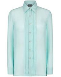 Tom Ford - Plissé-Detail Silk Shirt - Lyst