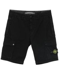 Stone Island - Compass-Patch Cargo Shorts - Lyst