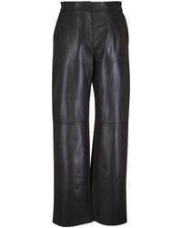 Antonelli - Perlage Leather Straight-Leg Trousers - Lyst