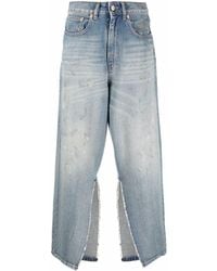 MM6 by Maison Martin Margiela Stonewashed Side-slit Jeans - Blue