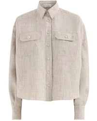 Brunello Cucinelli - Monili-Embellished Chest-Pocket Shirt - Lyst