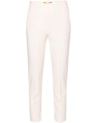 Elisabetta Franchi - Logo-plaque Tapered Trousers - Lyst