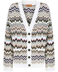 Missoni - Zigzag-Knit V-Neck Cardigan - Lyst