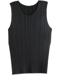 Pleats Please Issey Miyake - Pleated Sleeveless Top - Lyst