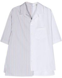 Lanvin - Striped Asymmetric Cotton Shirt - Lyst