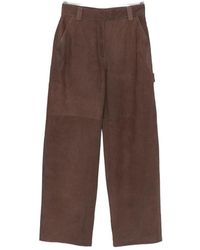 IRO - Leather Panelled Trousers - Lyst