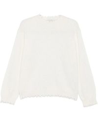 Antonelli - Frayed-Hem Round-Neck Sweater - Lyst