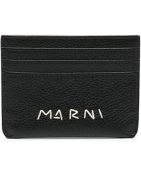 Marni - Logo-embroidered Leather Card Holder - Lyst