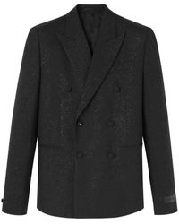 Versace - Barocco-Jacquard Lurex Double-Breasted Blazer - Lyst