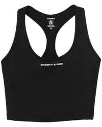 Sporty & Rich - Logo-Print Racerback Tank Top - Lyst