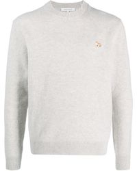 Maison Kitsuné - Sweater With Fox Application - Lyst