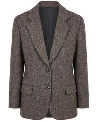 Brunello Cucinelli - Herringbone-Pattern Single-Breasted Blazer - Lyst