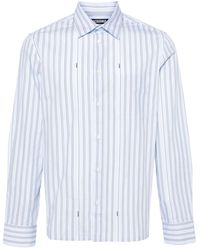Jacquemus - Chemise Striped-pattern Relaxed-fit Cotton-poplin Shirt - Lyst