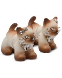 YVMIN - Split Kitten Crystal-Embellished Earrings - Lyst