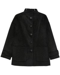 The Dynamis Studio - High-Neck Patch-Pocket Coat - Lyst