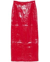 Cassell - Embossed-Effect Midi Skirt - Lyst