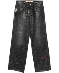 PDF - Leopard Print Denim Jeans - Lyst