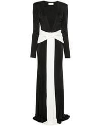 Ilkyaz Ozel - Plunging-Neckline Twisted-Waist Maxi Dress - Lyst