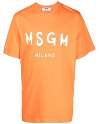 MSGM Cotton T-shirts And Polos Green in Yellow for Men Mens T-shirts MSGM T-shirts Save 41% 