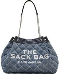 ショルダーバッグ・ポシェット MARC JACOBS THE QUILTED DENIM CHAIN SACK BAG Marc Jacobs The Quilted Denim Chain Sack Bag | Blue | FARFETCH