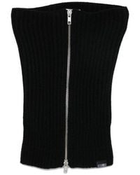 MM6 by Maison Margiela - Ribbed-Knit Zipped Neck Warmer - Lyst