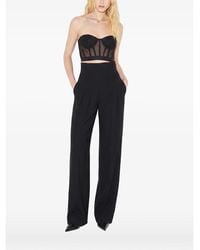 Elisabetta Franchi - Mesh-Panelled Corset-Style Top - Lyst