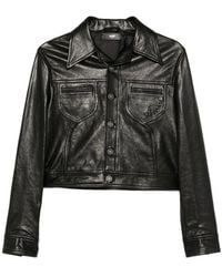 Amiri - Button-Up Leather Jacket - Lyst