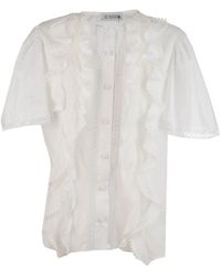 LES FILLES D'EVA - Ruffled Lace Blouse - Lyst