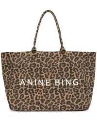 Anine Bing - Leopard-Print Tote Bag - Lyst
