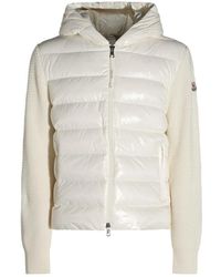 Moncler - Quilted-Panel Waffle-Knit Jacket - Lyst