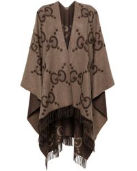 Gucci - Double G-intarsia Oversized Cashmere Poncho - Lyst