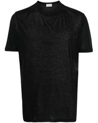 Saint Laurent - Mélange-Effect Short-Sleeves T-Shirt - Lyst