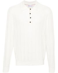 Brunello Cucinelli - Long-Sleeve Cotton Polo Shirt - Lyst