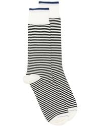 ANT45 - Thin Short Striped Ribbed-Trim Socks - Lyst