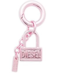 DIESEL - Metal Keyring Charm With Padlock Design - Lyst