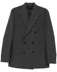 Lardini - Pinstripe-Pattern Double-Breasted Blazer - Lyst
