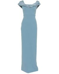 Solace London - Cardinale Crystal-Embellished Draped Maxi Dress - Lyst