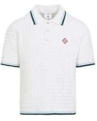 CASABLANCA - Boucle Short-Sleeve Knitted Polo - Lyst