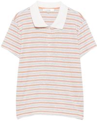 FRAME - Striped Short-Sleeve Polo Shirt - Lyst