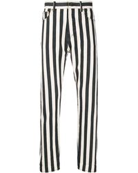 striped jeans black