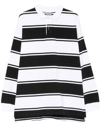 Balenciaga - Striped Logo-Patch Polo Shirt - Lyst